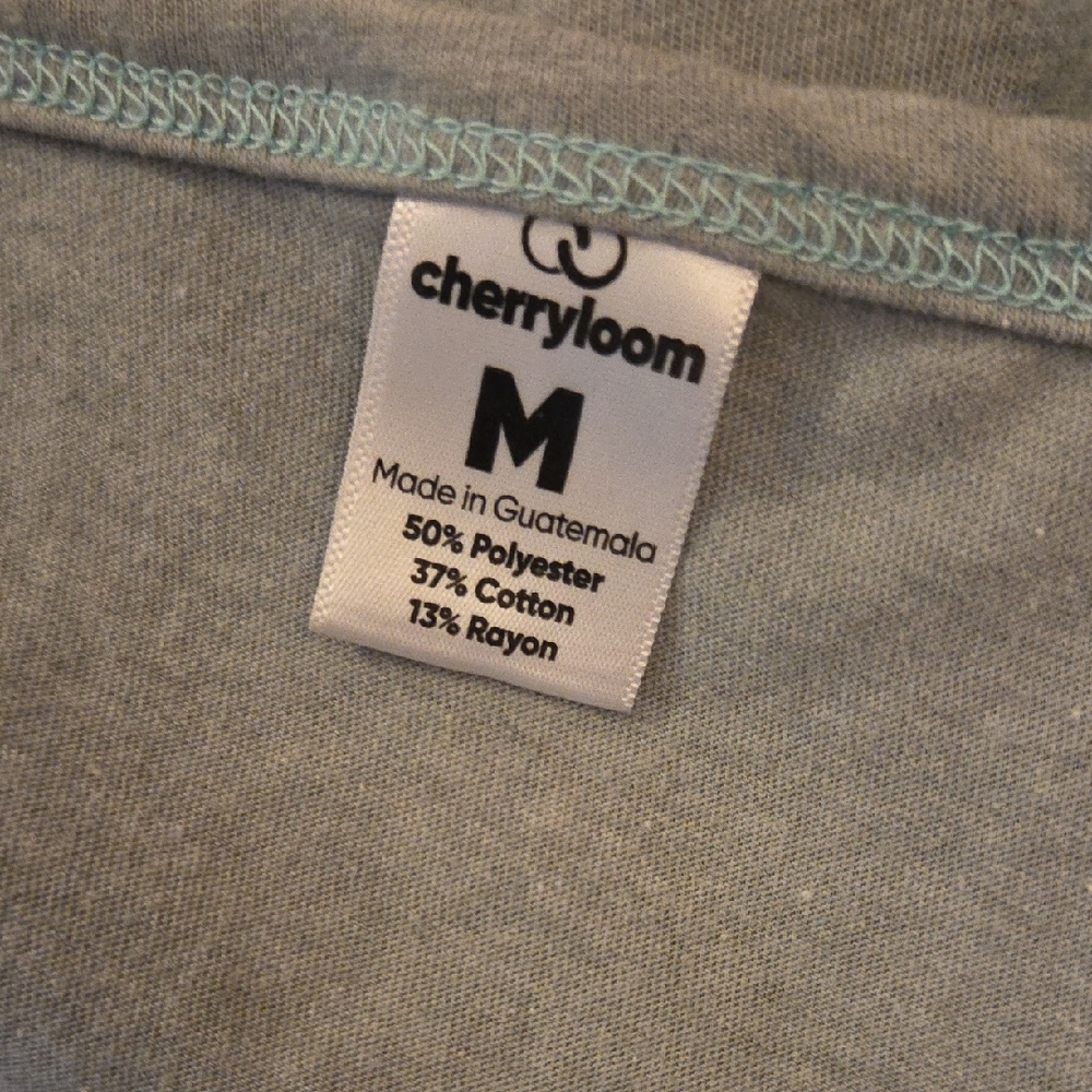 Mint Green Daisy Print V-neck Short Sleeve Tshirt - Picture 6 of 6